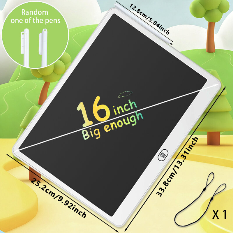 11/13/16 Inch Kids Chalkboard LCD Writing Board Tablet Drawing Painting Educational Toy for Children Aged 3-8 Years Boys Girls
