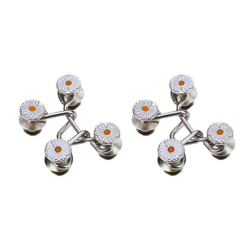 2pcs Skirt Pants Tighten Waist Brooches Jeans Adjustable Waist Clip Button Pearl Womens Brooch Set DIY Clothing Accessories