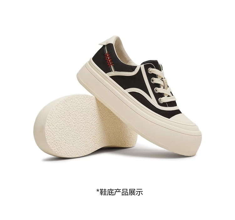 Teenmix Thick Bottom Heightening Canvas Sneakers Women's Sport Casual Shoes Spring 2025 New KB071BM5 Cross Buckle Low Top · v8