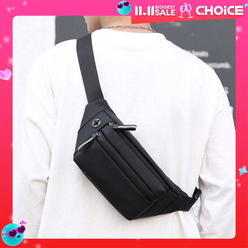 Túi thắt lưng nylon cho túi ngực nam, túi crossbody thông thường, phim da thể thao ngoài trời, hợp thời trang và đơn giản là túi ngực