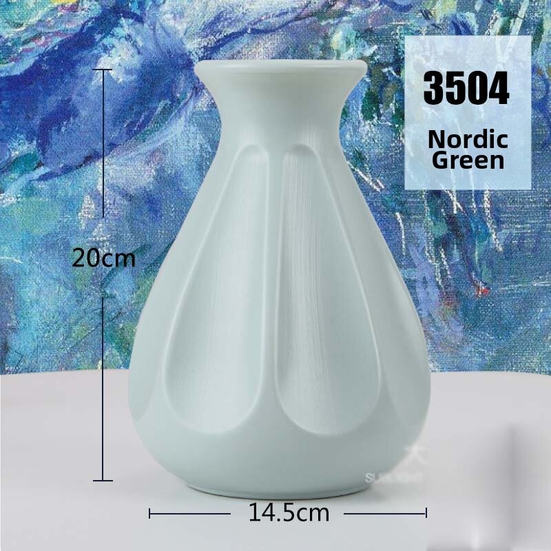 Creative Durable Plastic Flower Vase for Office and Dry Flowers
