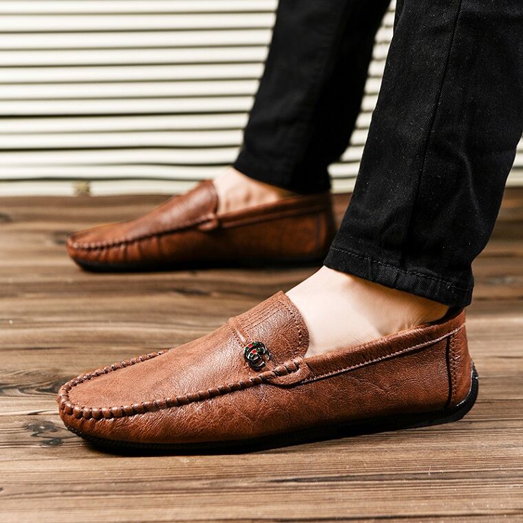 brown loafer slippers