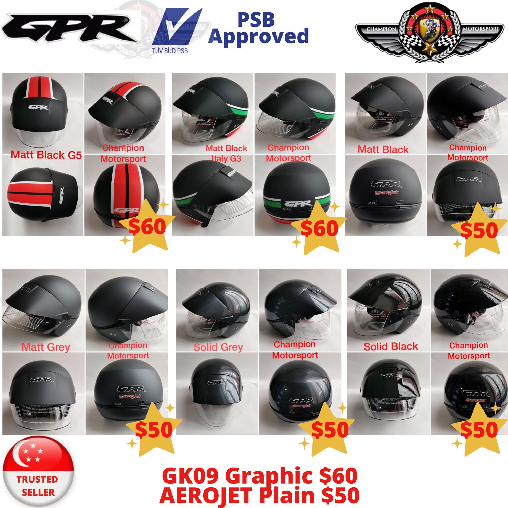 gpr half helmet