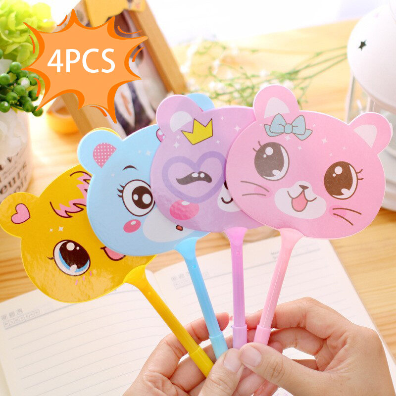 JI là một cartoon Pen và một fan hâm mộ nhân vật dễ thương Fan 4 Pcs Leleen Pen Leffen Children's Advocod School Equipcs