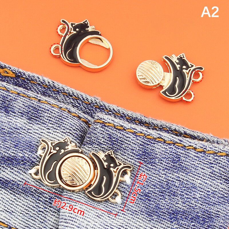 1 Pc Jeans Buckle Waist Closing Tighten Waist Button Detachable Metal Pins Adjustable Waist Clip Waist Ornaments Buttons