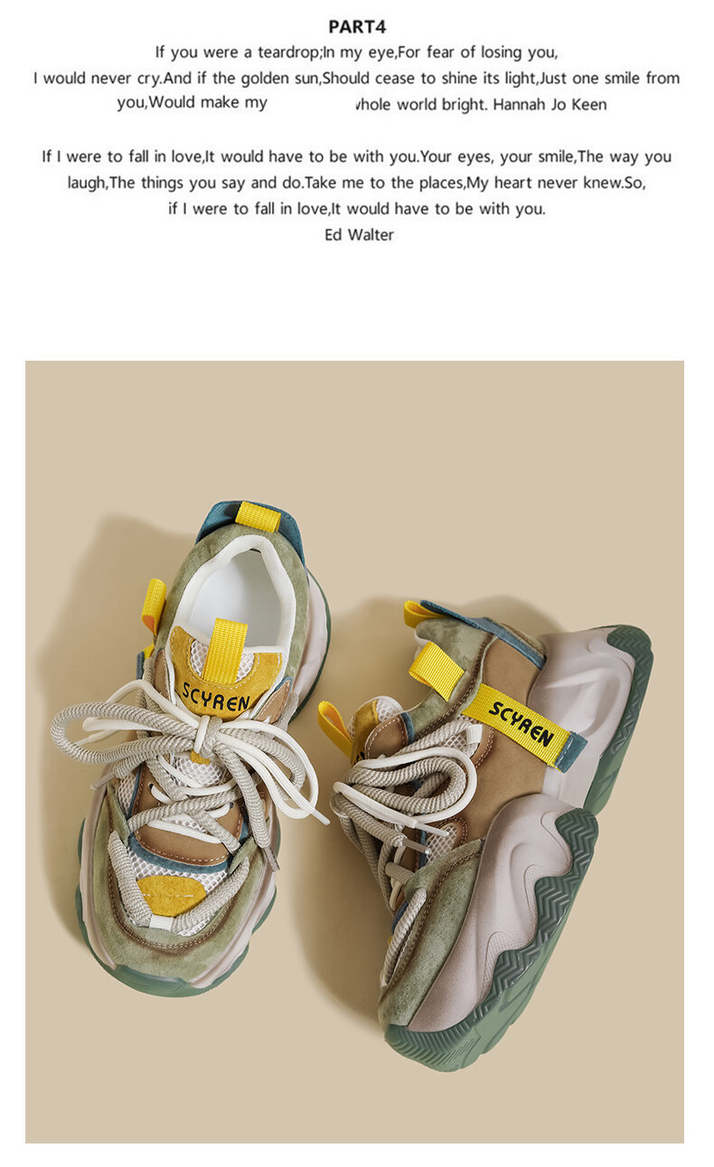 Women's Thick Bottom Dad Shoes Spring New Style Double Lace Casual Sports Sneakers Heightening Leisure Fashionable · v7