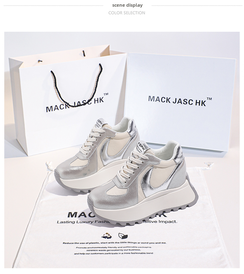 Hong Kong HK Agan Shoe 2025 Primavera Estate Nuove scarpe sportive traspiranti con tacco alto con plateau spesso da donna