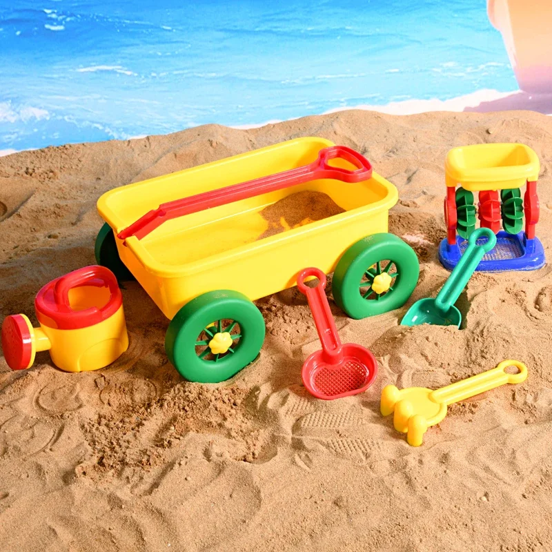 Children's Beach Toy Car Suit Seaside Playing Water and Sand Sand Digging Trolley Trolley Baby Shovel Tool