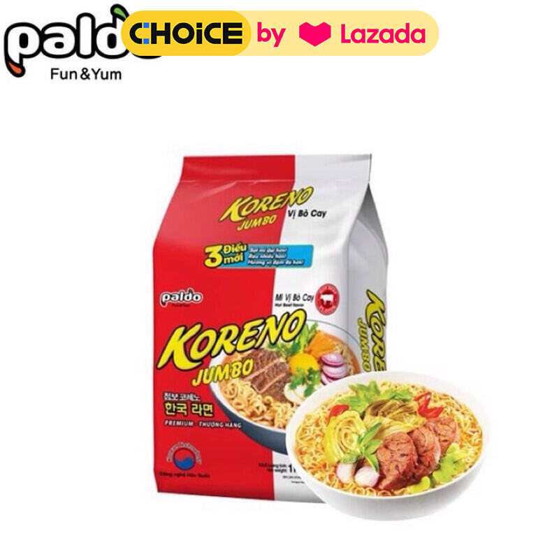 Lốc 10 gói Mì Koreno Jumbo Vị Bò Cay