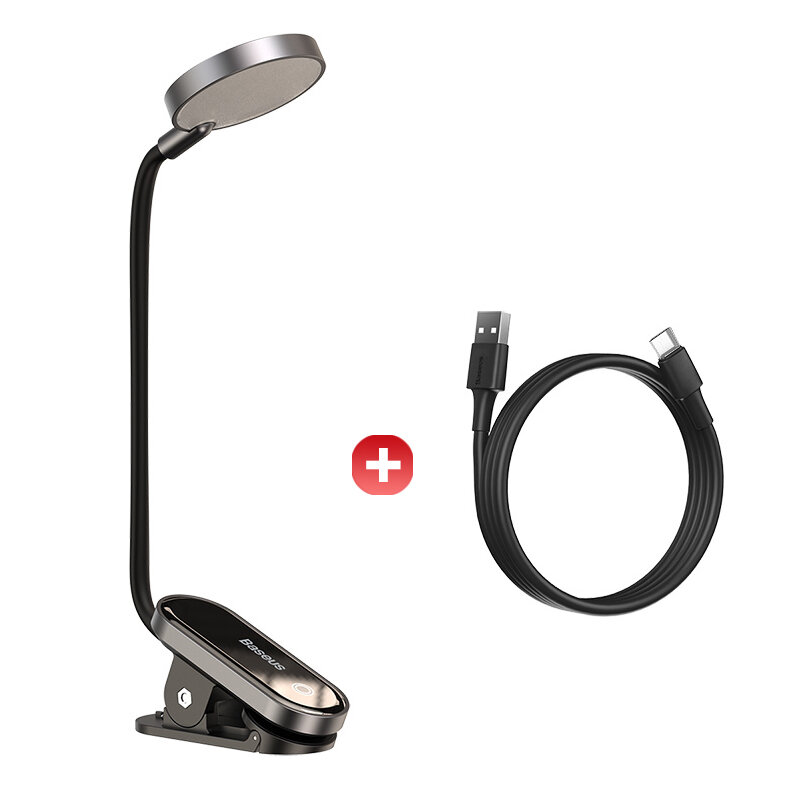BASEUS | Baseus LED Clip Table Lamp Stepless Dimmable Wireless Desk Lamp Touch USB Rechargeable Reading Light LED Night Light Laptop Lamp