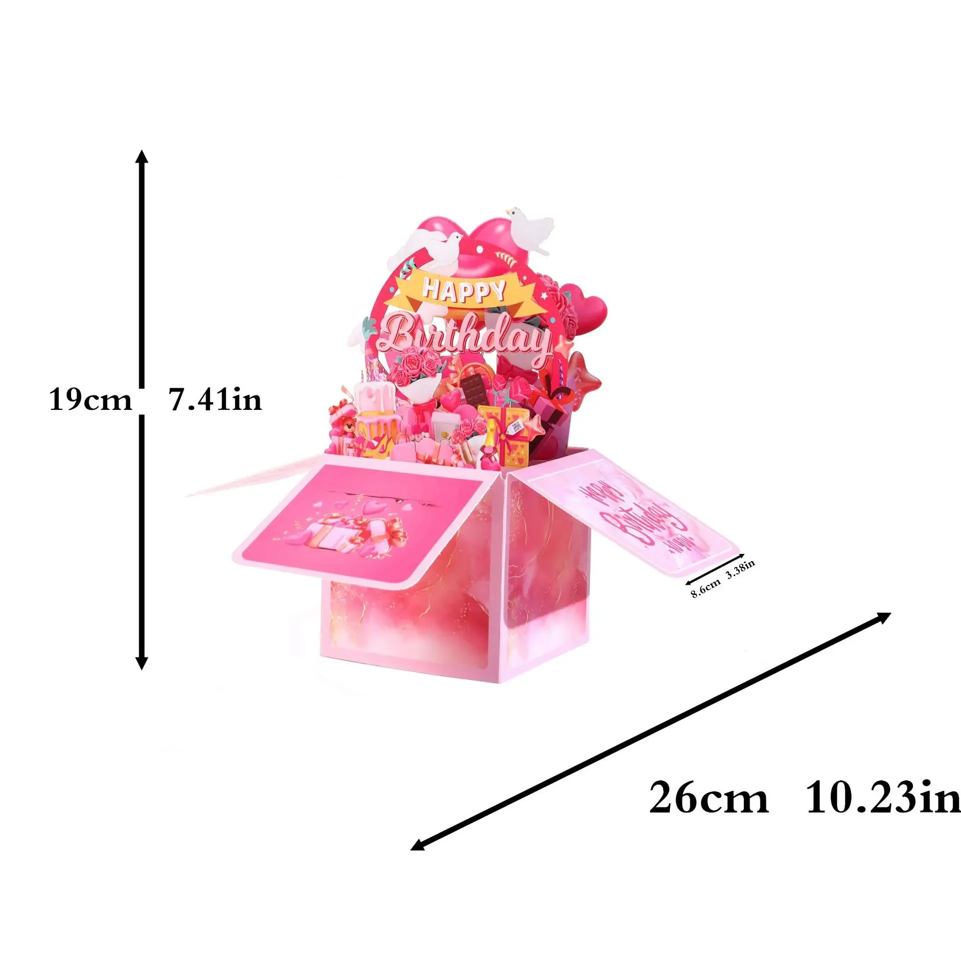 3D Pop Up Happy Birthday Greeting Card Gift Greeting Cards For Birthday with Envelope Blessing Postcard Party Gifts