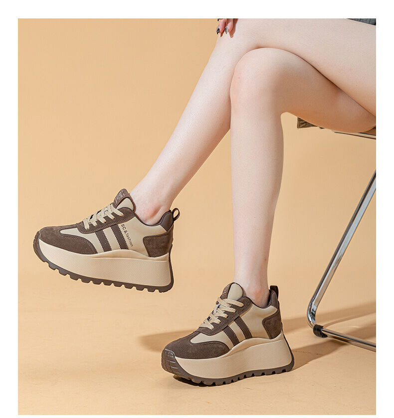 Spring New Style Women's Casual Thick Bottom Agan Dad Shoes Fashion Small Size Heightening Shoes Leisure Sports Running Shoes · v9