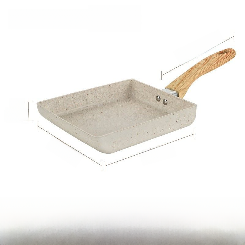 Japanese Style Square Thick Bottom Non-Stick Egg Frying Pan Flat Bottom Pancake Maker Breakfast Egg Fryer Kitchen Cooking Utensil. 