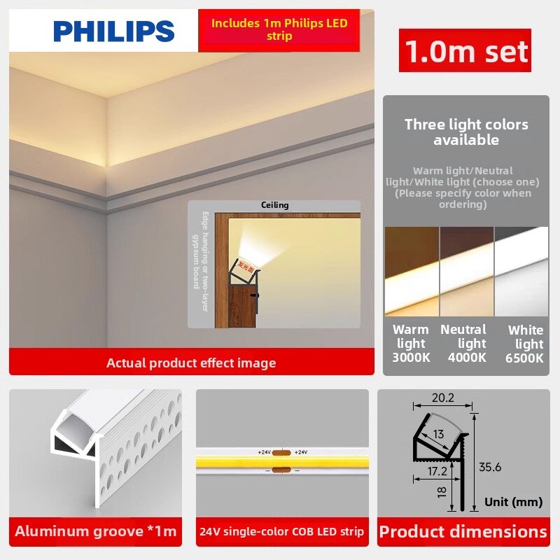 Philips | Up-Light Vertical Mount Linear Light For Living Room Ceiling Side Installation