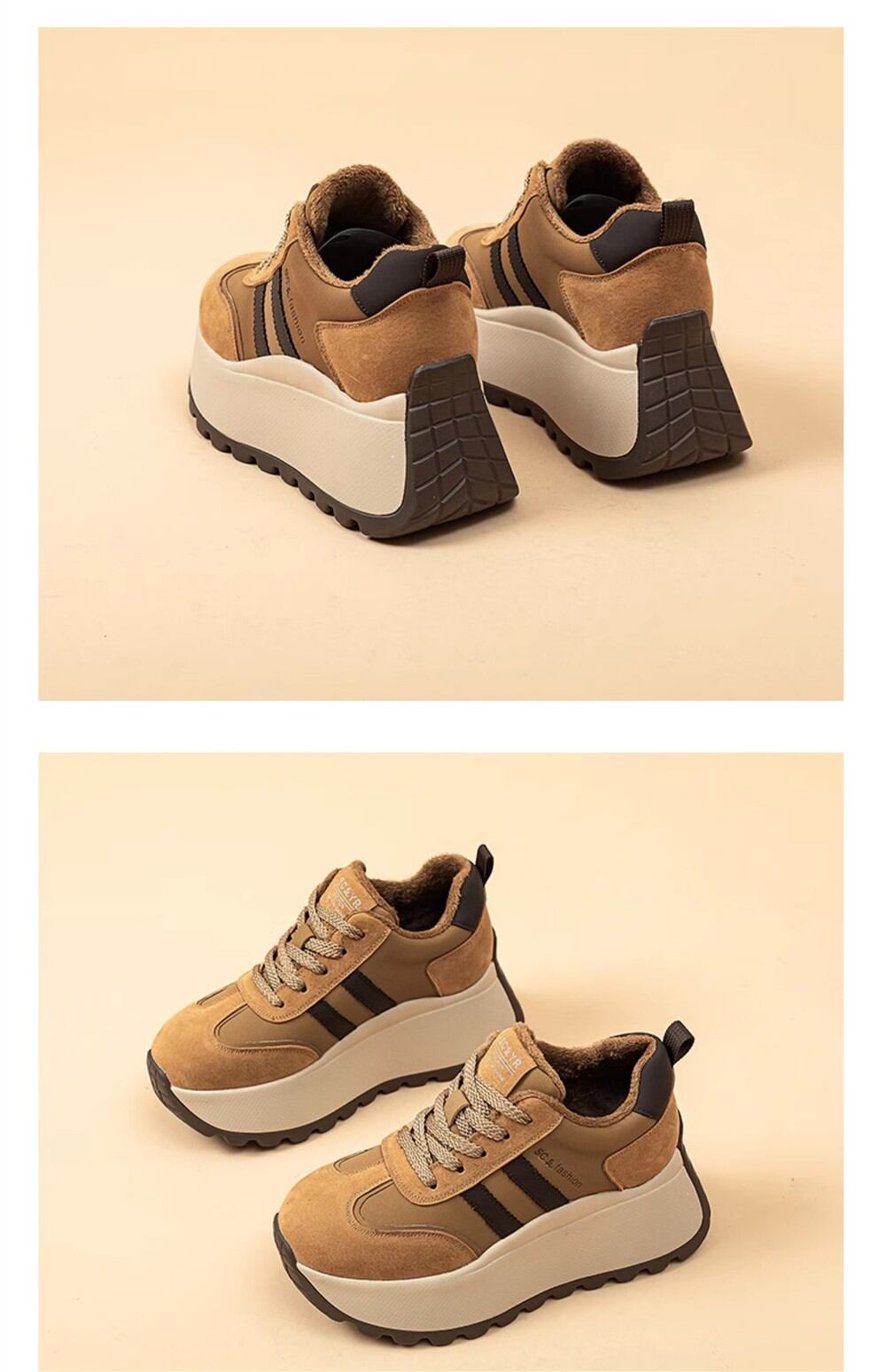 Spring New Style Women's Casual Thick Bottom Agan Dad Shoes Fashion Small Size Heightening Shoes Leisure Sports Running Shoes · v9
