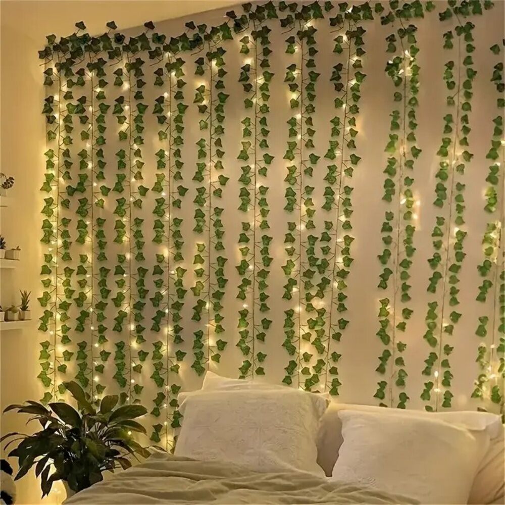 1PC3M100LEDUSB Ivy Leaf Curtain String Light Suitable for Wall Party Wedding Room Home Kitchen Decoration