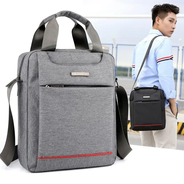 Men's Oxford Cloth Shoulder Bag Messenger Bag Handbag Business Men's Bag Vertical Nylon Canvas Bag Casual Briefcase