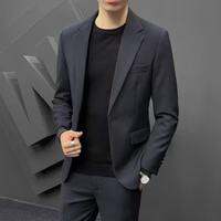 Casual Tailored Mens Jacket Autumn Winter Fashion Slim Fit Korean Style Single Button Long Sleeve Business Casual Shirt