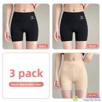Ice Silk Safety Pants Womens Summer Thin Yoga Shorts No Trace Three-Quarter Length Yoga Skirts for Outdoor Wear And Underwear
