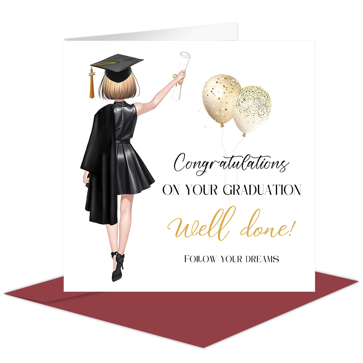 1pc Class Of 2026 Graduation Folded Card With Envelope Bachelor Hat Pattern Design Graduation Gifts For Congratulations