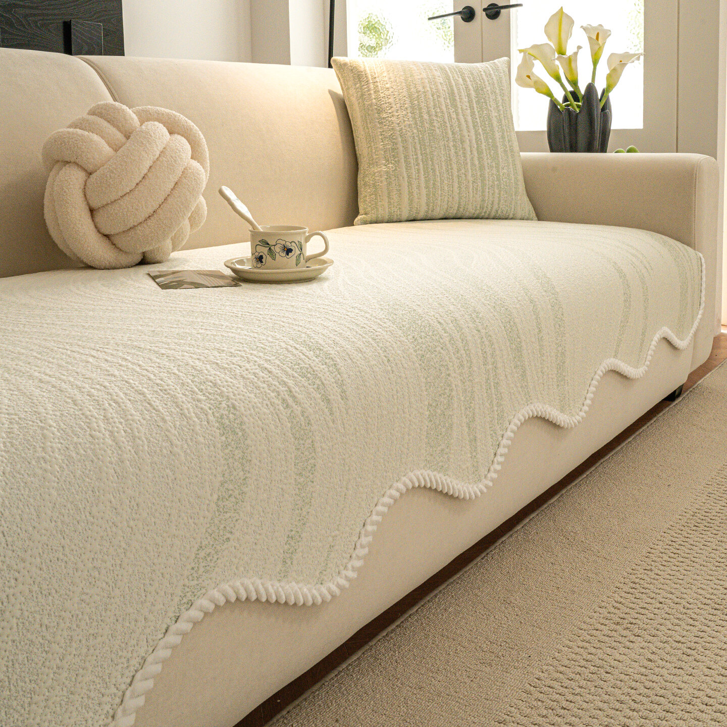 Lxia 7 du | Cool Bean-shaped Sofa Pad Summer Cooling Mat Anti-slip Seat Pad
