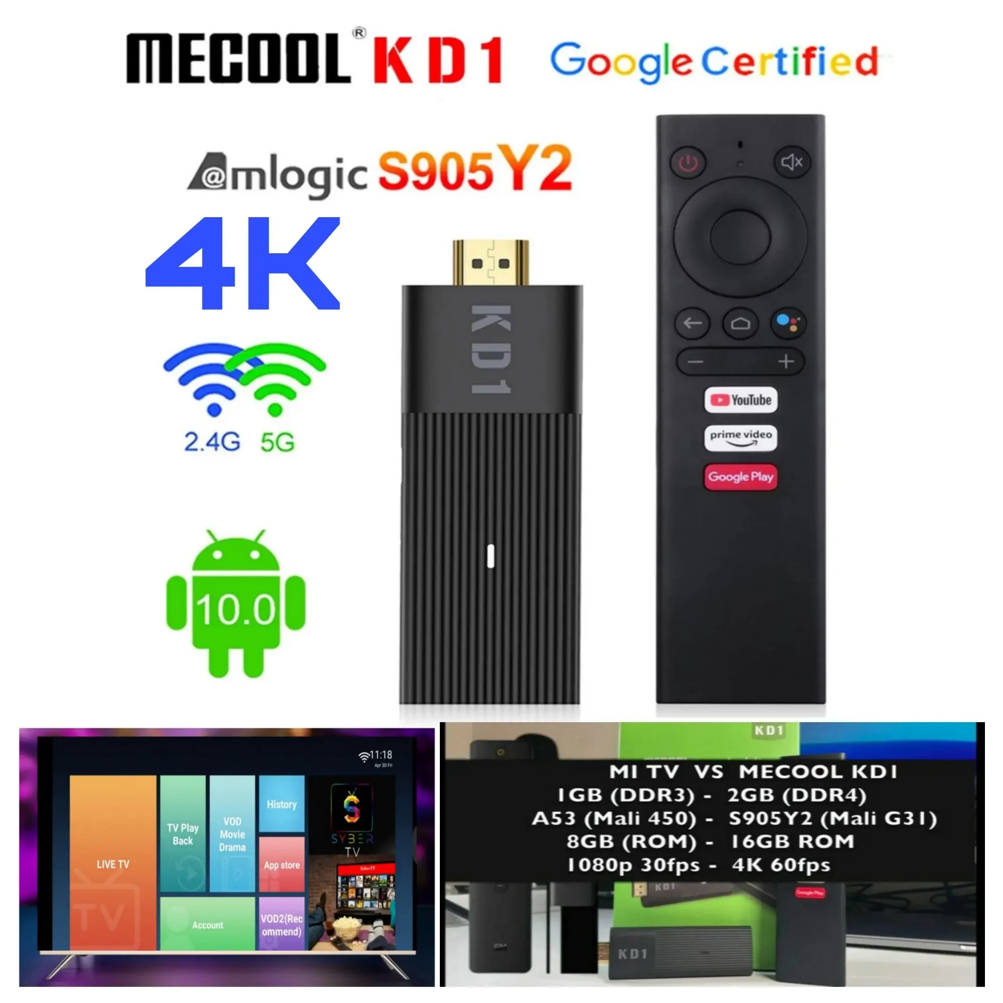 Mecool KD1 Google Syber TV Android MultiMedia