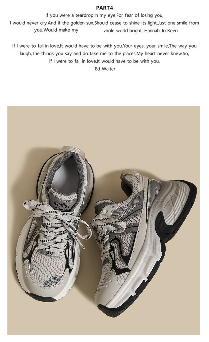 Damskie buty do taty z grubym dnem wiosna 2025 Nowe retro siatkowe szare uniwersalne opony Paris Buty sportowe na co dzień Modna klamra krzyżowa