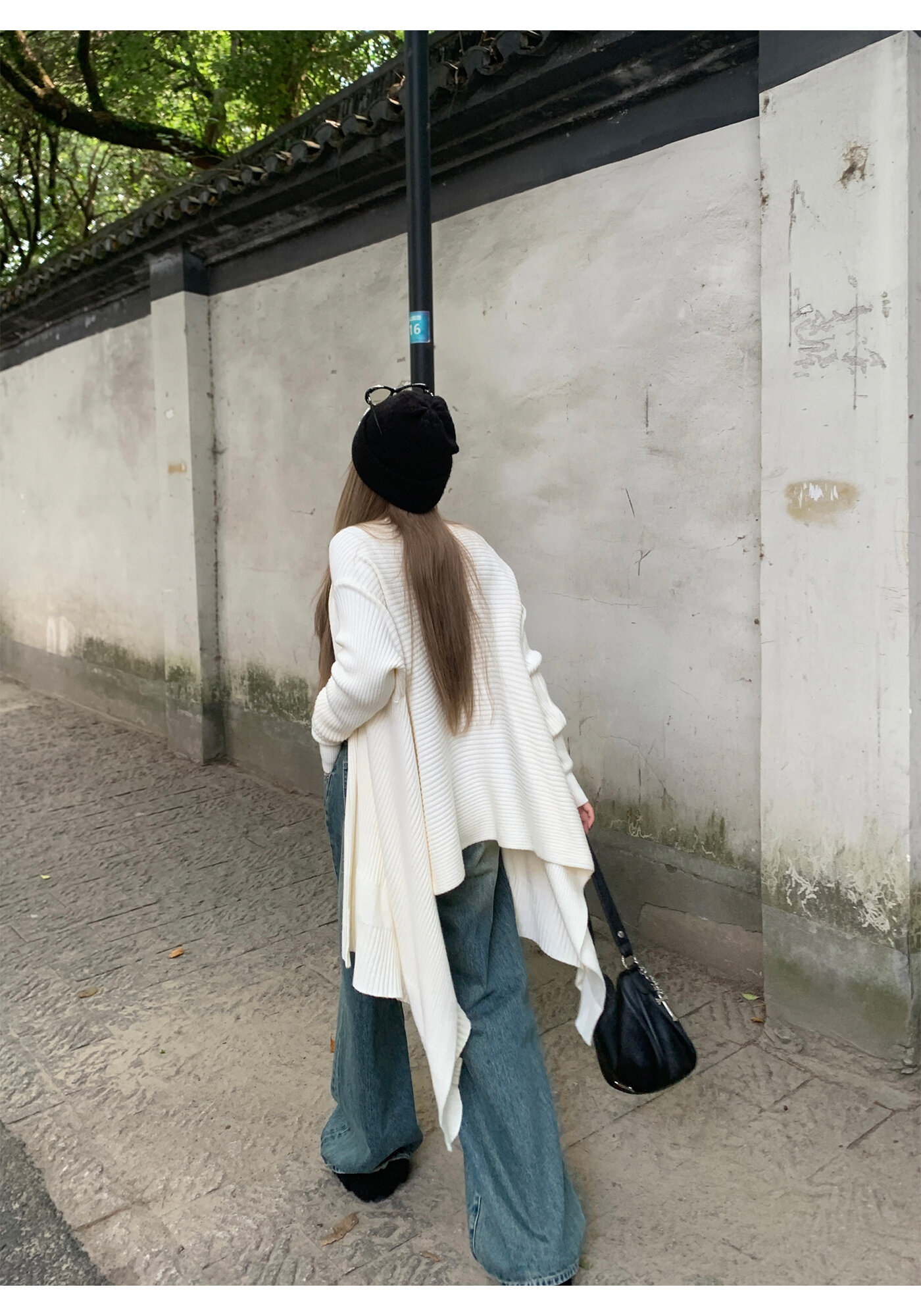 High Waist Wide Leg Jeans Women's Loose Fit Washed out Style Spring Autumn Denim Pants by LUU Peach Joy Slimming Effect · v2