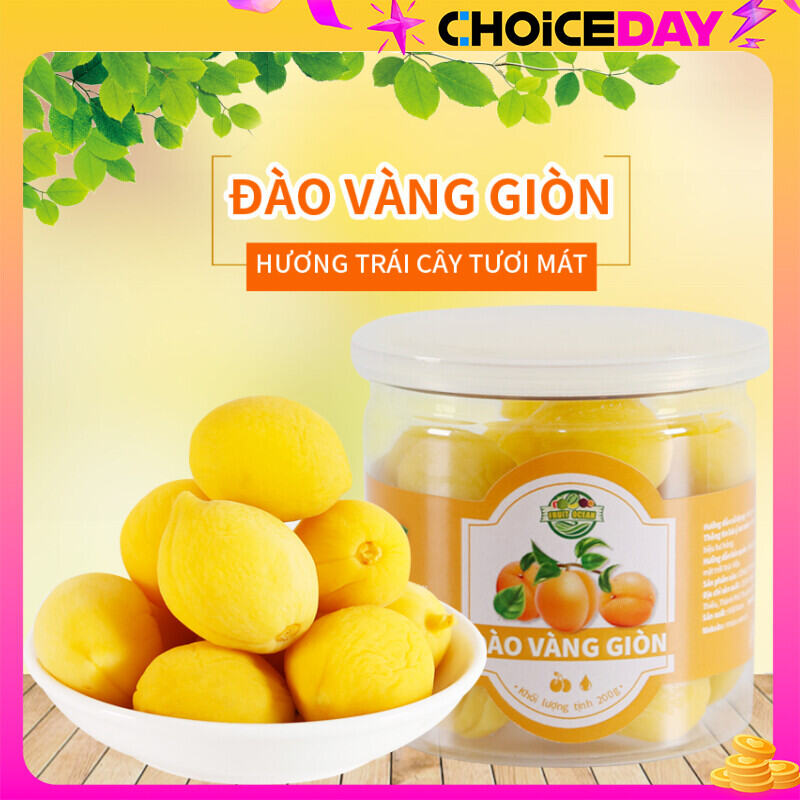 Trái cây sấy ĐÀO VÀNG GIÒN200g bột trái cây ăn liền trái cây sấy khô kẹo trái cây đồ ăn nhẹ cho phụ nữ mang thai và trẻ em nước trái cây nguyên bản và thủ công