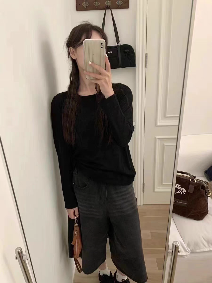 Korean Style Wide Leg Jeans Women's Grandmother Pants Spring Summer New Hong Kong Flavor Casual Straight Cut Denim Jeans · v2