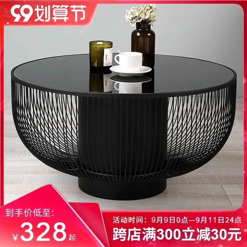 Designer Furniture Nordic Creative Personality Small Apartment round Simple Post-Modern Black Light Luxury Pumpkin Small Coffee Table