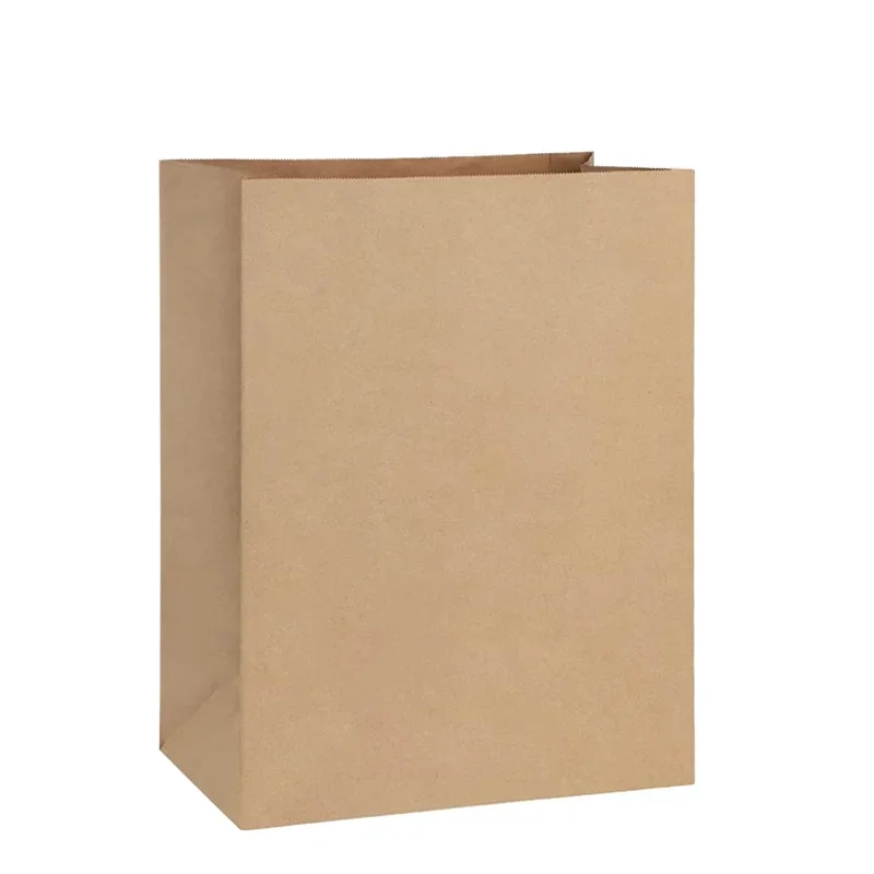 20/50PCS Brown Kraft Paper Bag Flat Mouth Paper Bag Bread Biscuit Vegetables Packaging Shopping Wedding Christmas Party Supplies