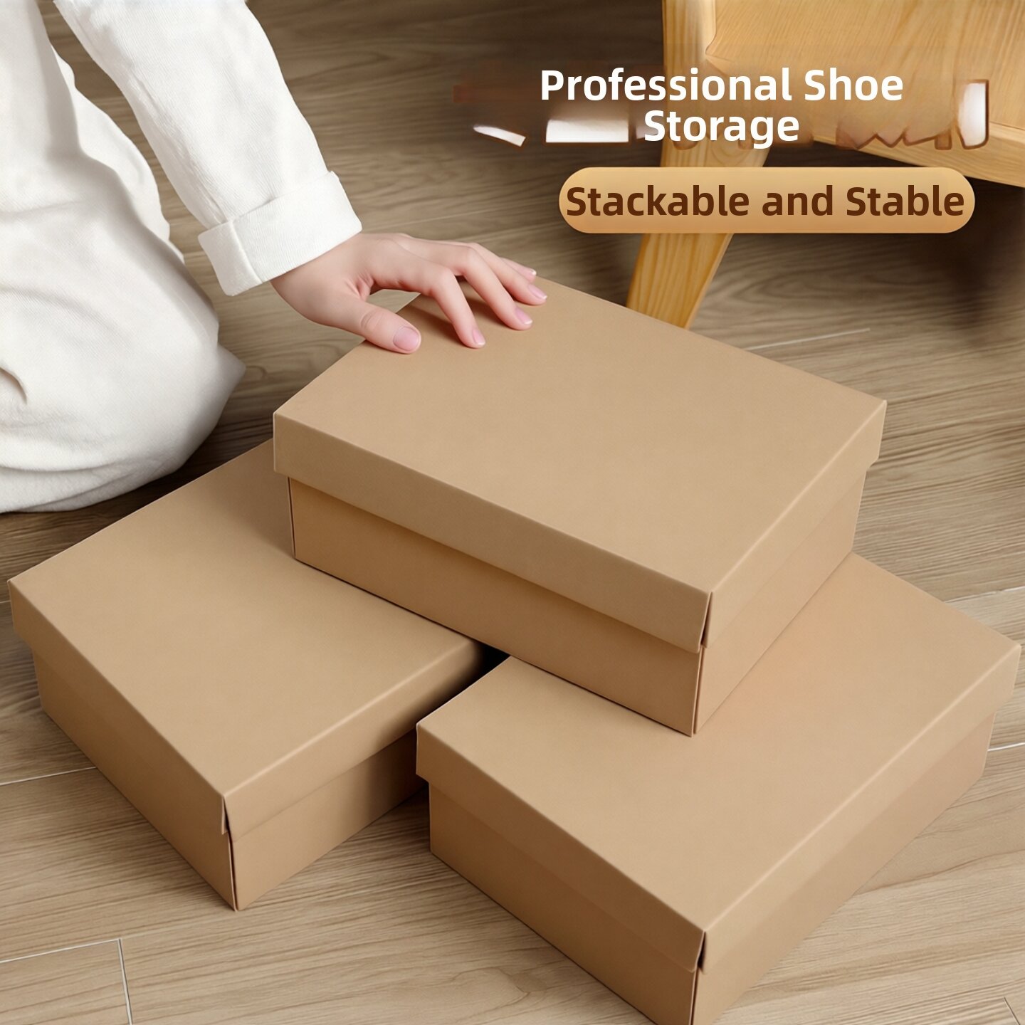 10 Pack Paper Shoe Boxes with Lids for Various Sizes