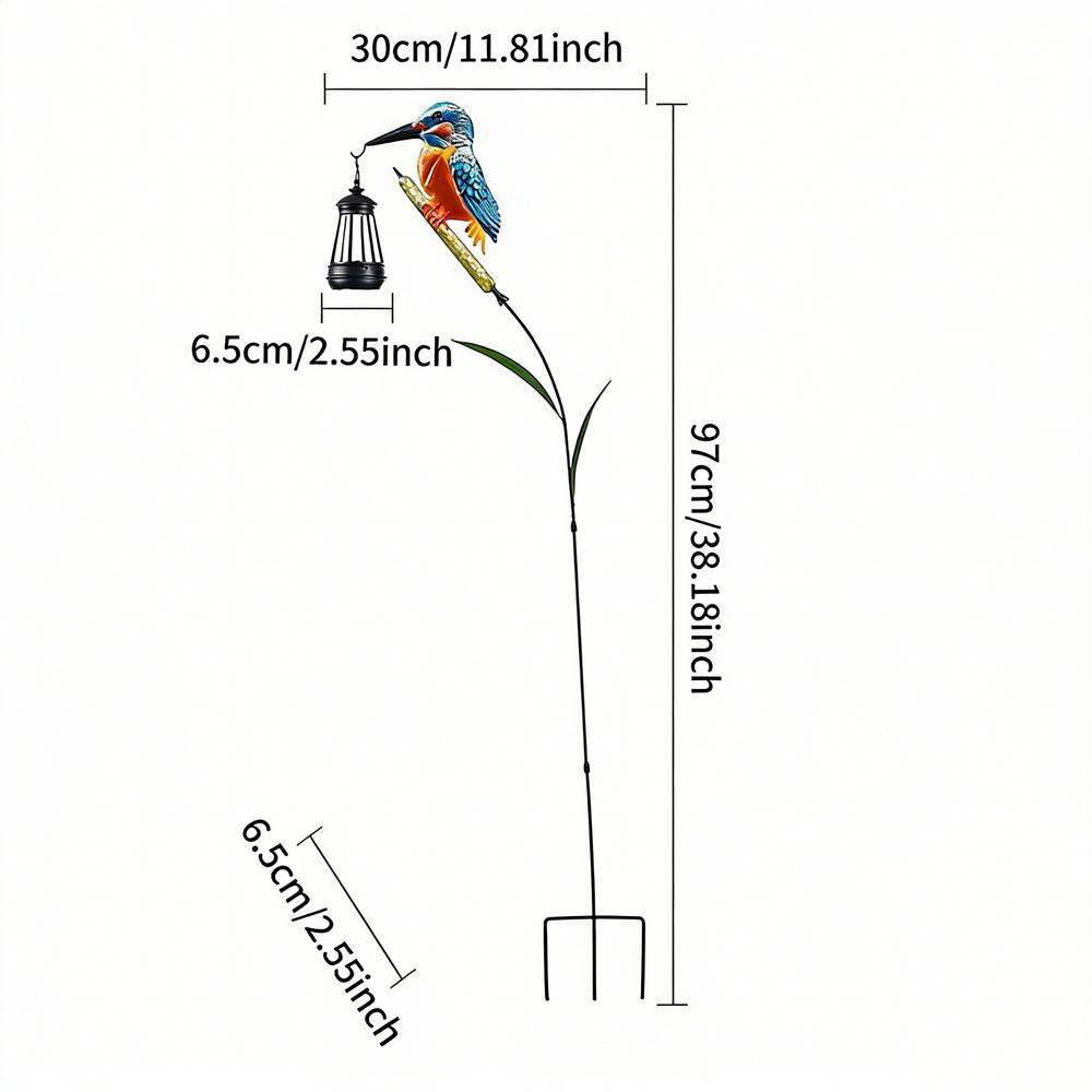 Solar Garden Statues Solar Powered Kingfisher Light Pathway Waterproof Lantern for Garden Yard Patio Backyard Porch Lawn Walkway