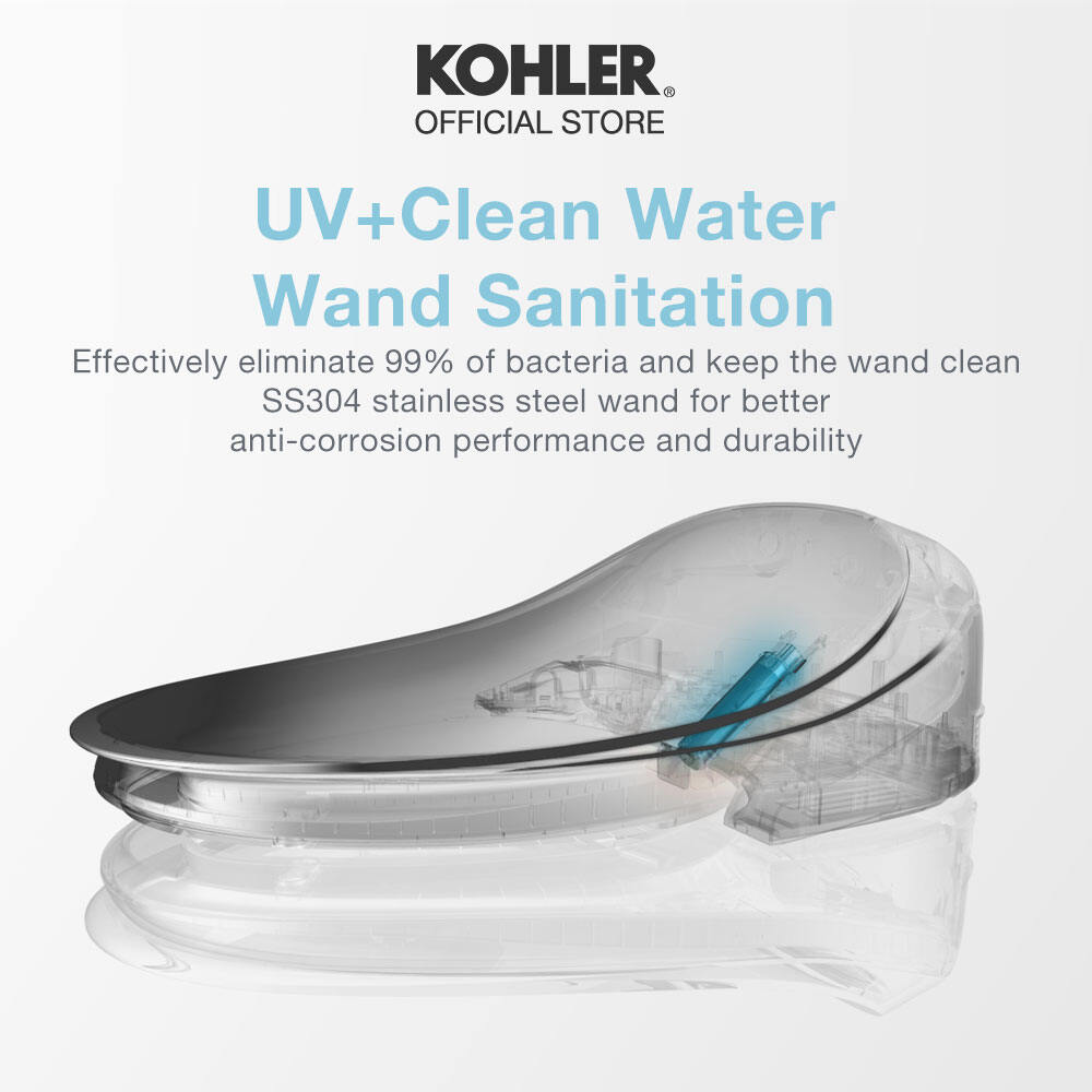 KOHLER C3-050 Electronic Bidet Seat, Anti-bacterial UV Self-Sanitization, White K-18751MY-0 [Fit Sheet Available]. 