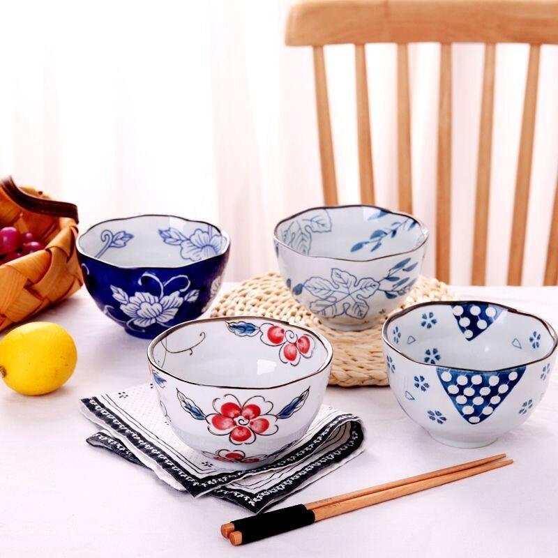 Bowl One-Person Food Set Exquisite Beautiful Bowl Japanese Style Ceramic Bowl Household Beautiful Bowl Cute Girlish Rice Bowl Singapore