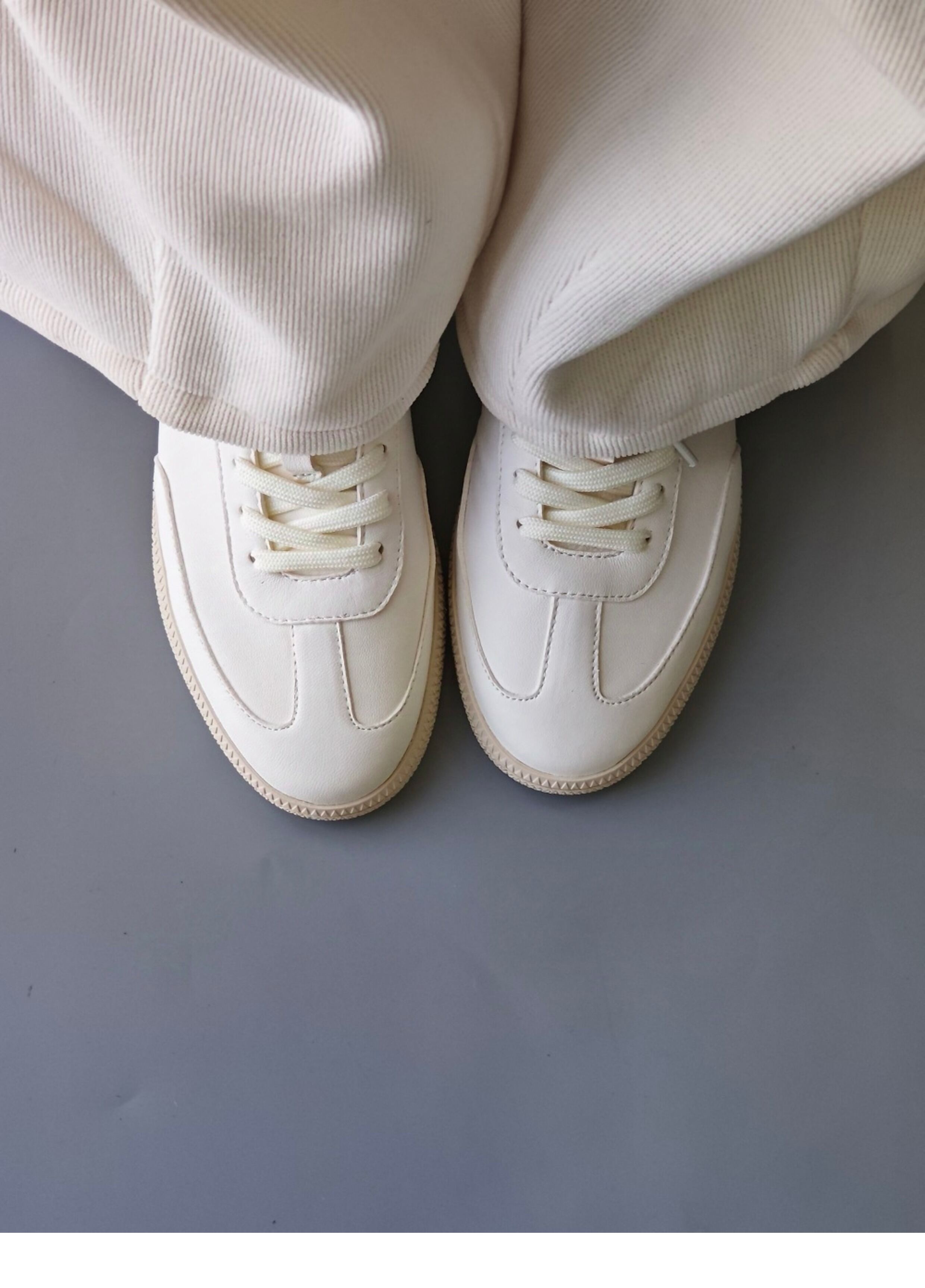 Amu Home Tannery Leather Sneakers Women's Casual Shoes round Toe Low Heel Deep Mouth Flat Bottom Stitched Together · v12