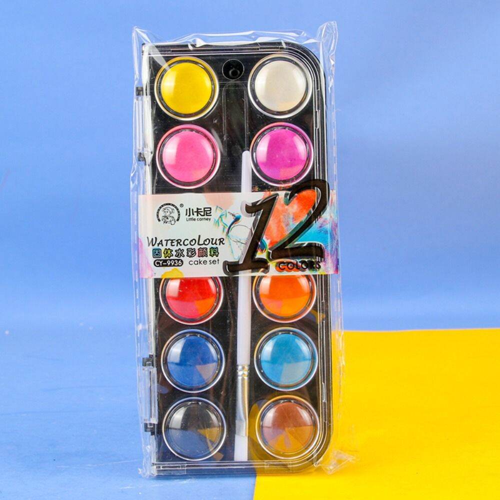 12/18/24/36Colors Solid Watercolor Paint Set Metallic Glitter Plastic Box Watercolor Pigment Painting Pigment Set Students