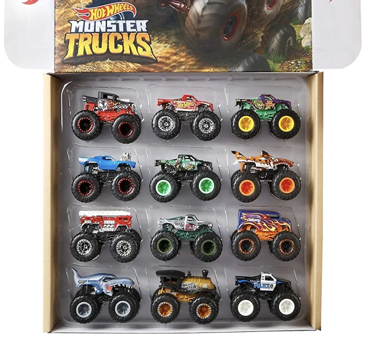 Hot Wheels Monster Trucks 1:64 Scale Die-Cast Ultimate Chaos 12 Pack Toy Vehicles for (for 3 Years and above)